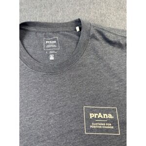 prAna Clothing for Positive Change T-Shirt Men's Size L Gray Short Sleeve